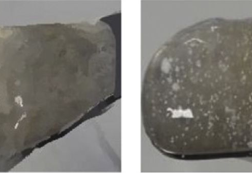 Figure 4: Images of a Jelly without (left) and with incorporation of sustained release micropellets (right).