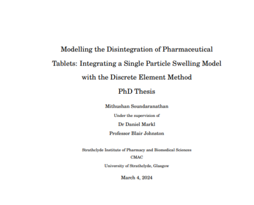 Modelling the disintegration of pharmaceutical tablets