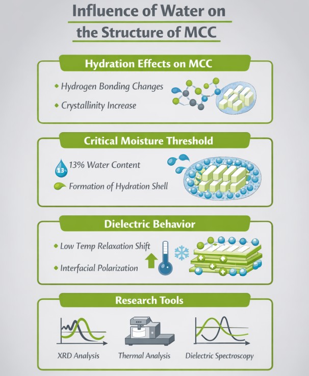 Influence of Water on the Structure of MCC